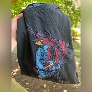 Red Jacket St. Louis Cardinals black tshirt embroidered distressed Fredbird sz L
